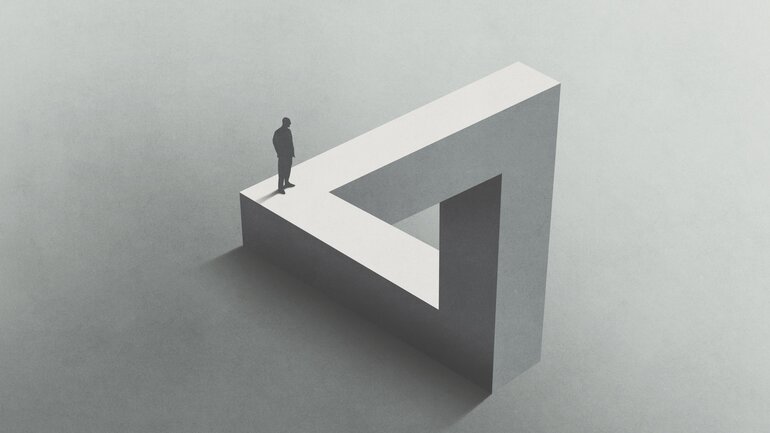 Optische Täuschung: Penrose-Dreieck