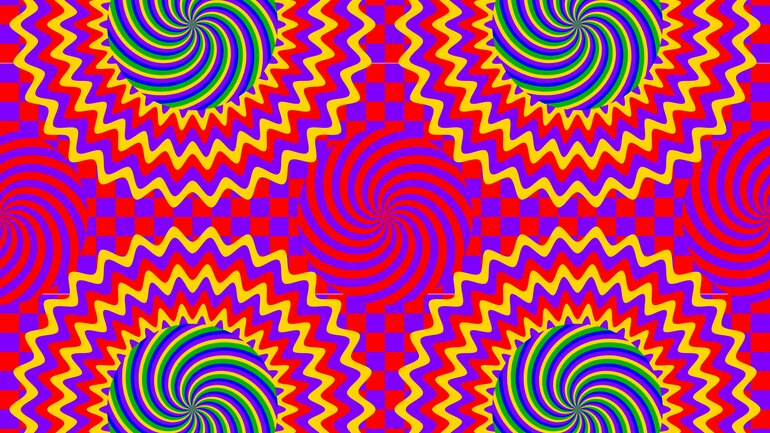 Sinnenstäuschung durch psychedelische Kreise